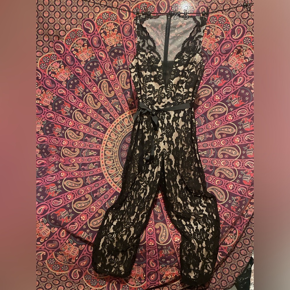 Lace one piece pant suit